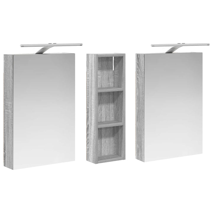 Badeværelsesskabsæt 3 pcs 100 x 10,5 x 60,5 cm Konstrueret træ