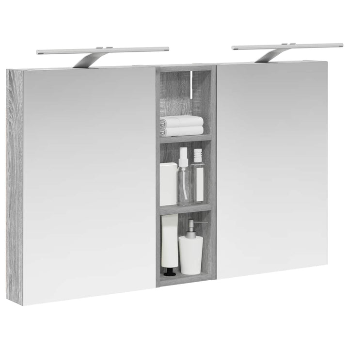 Badeværelsesskabsæt 3 pcs 100 x 10,5 x 60,5 cm Konstrueret træ