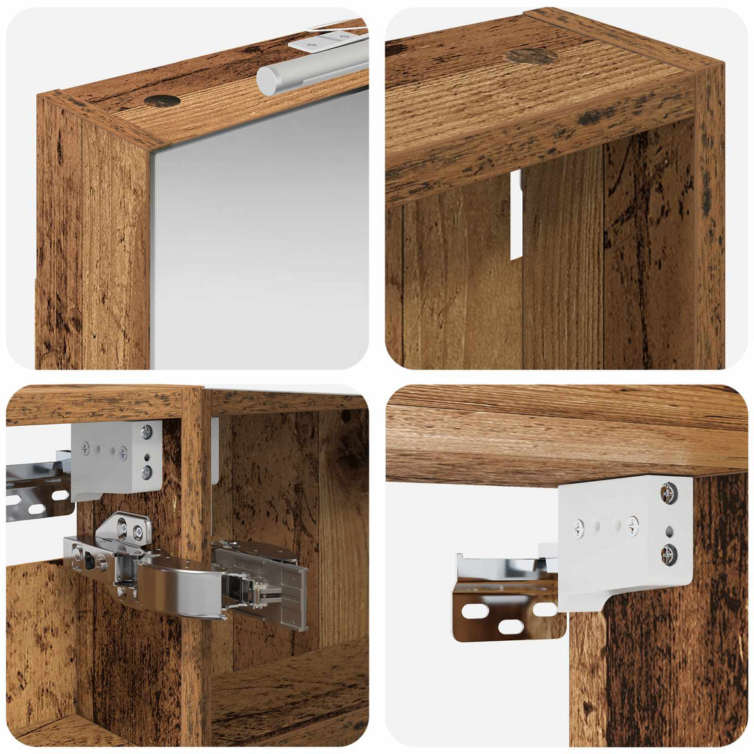 Badeværelsesskabsæt 3 pcs 100 x 10,5 x 60,5 cm Konstrueret træ