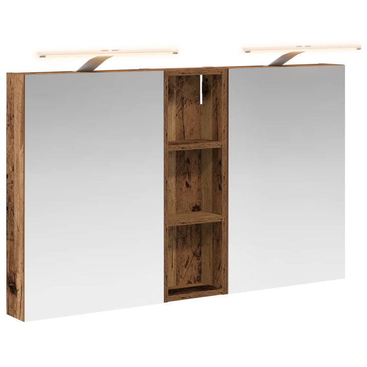 Badeværelsesskabsæt 3 pcs 100 x 10,5 x 60,5 cm Konstrueret træ