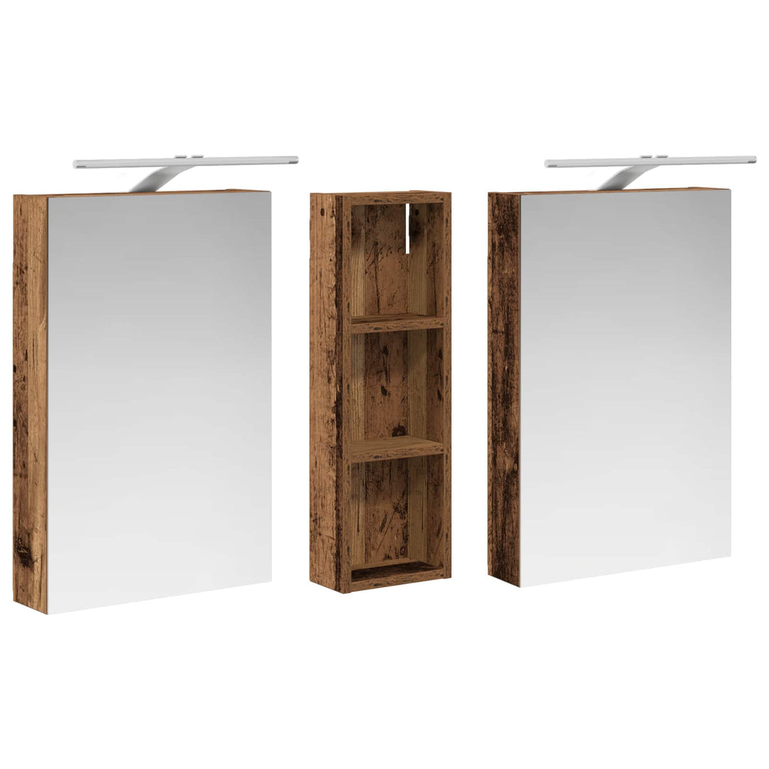 Badeværelsesskabsæt 3 pcs 100 x 10,5 x 60,5 cm Konstrueret træ