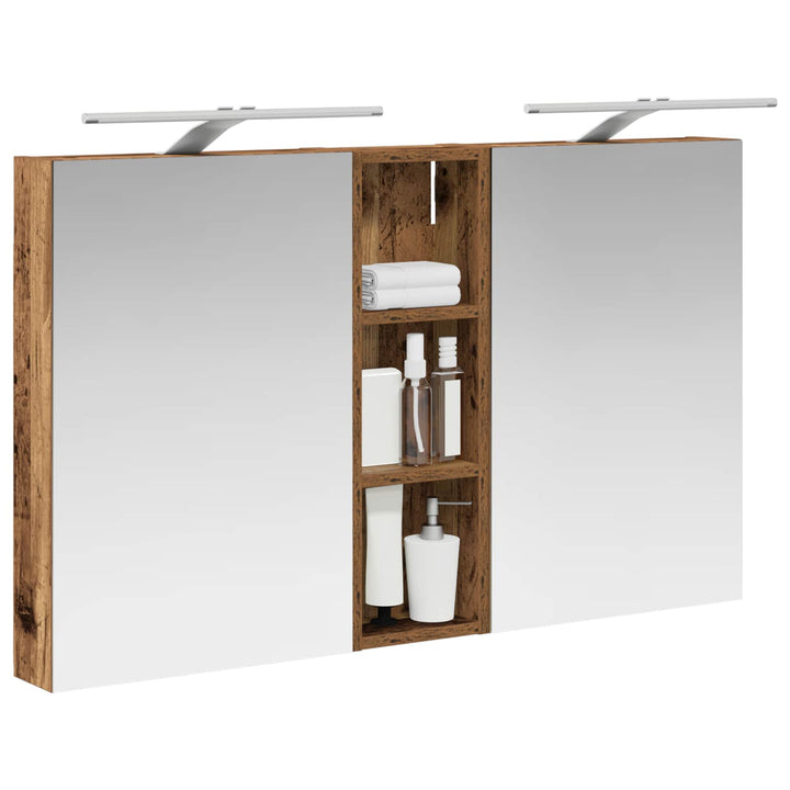 Badeværelsesskabsæt 3 pcs 100 x 10,5 x 60,5 cm Konstrueret træ