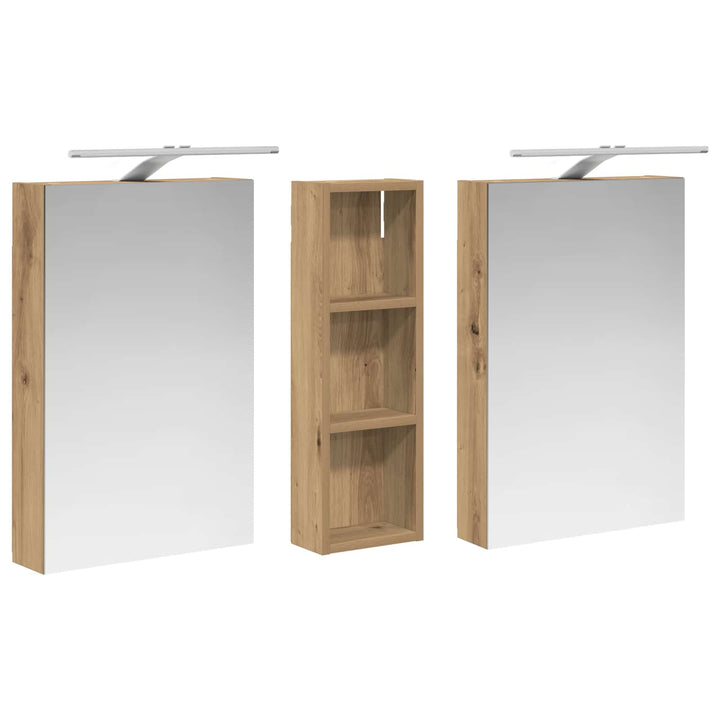 Badeværelsesskabsæt 3 pcs 100 x 10,5 x 60,5 cm Konstrueret træ