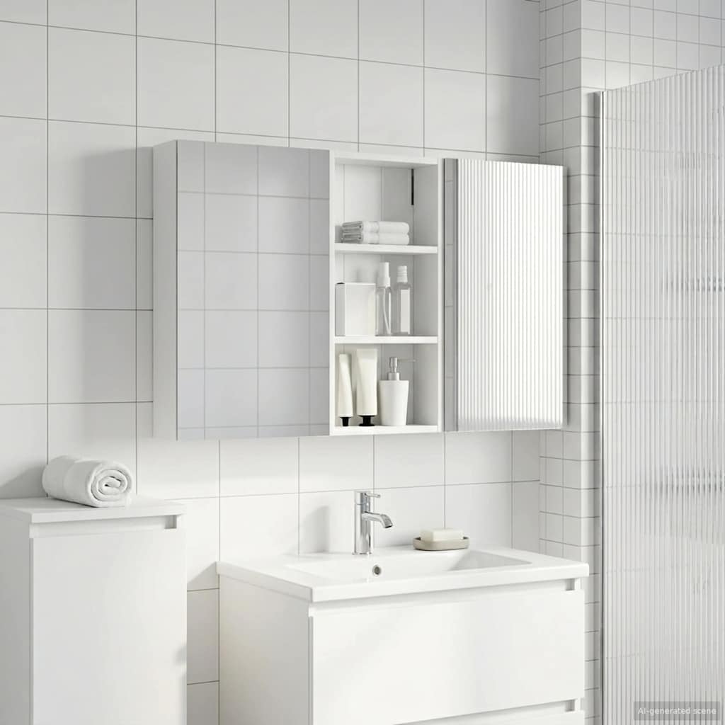 Badeværelsesskabsæt 3 pcs 110 x 10,5 x 60,5 cm Konstrueret træ