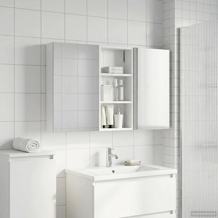 Badeværelsesskabsæt 3 pcs 110 x 10,5 x 60,5 cm Konstrueret træ