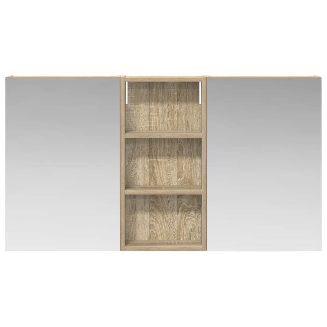 Badeværelsesskabsæt 3 stk. 110 x 10,5 x 60,5 cm Konstrueret træ