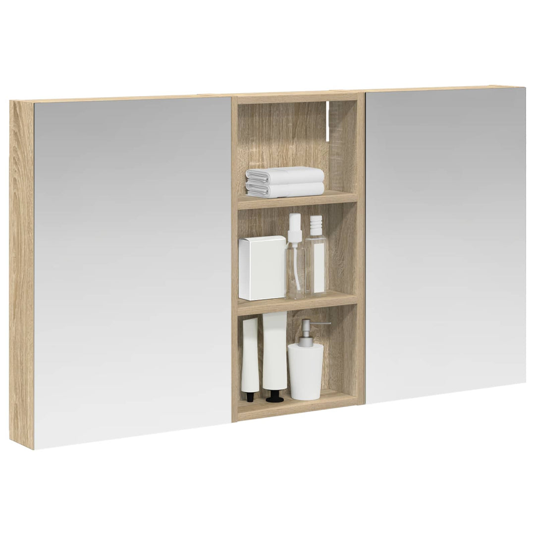 Badeværelsesskabsæt 3 stk. 110 x 10,5 x 60,5 cm Konstrueret træ
