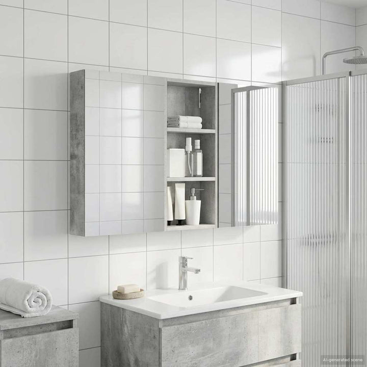 Badeværelsesskabsæt 3 pcs 110 x 10,5 x 60,5 cm Konstrueret træ