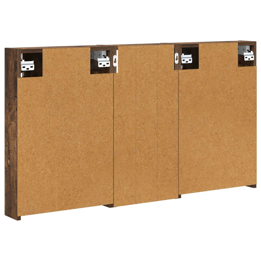 Badeværelsesskabsæt 3 stk. 110 x 10,5 x 60,5 cm Konstrueret træ