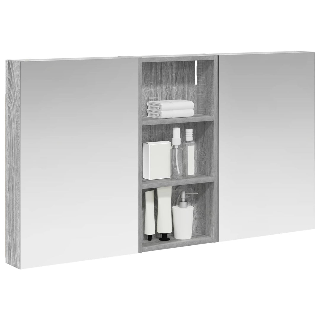 Badeværelsesskabsæt 3 pcs 110 x 10,5 x 60,5 cm Konstrueret træ
