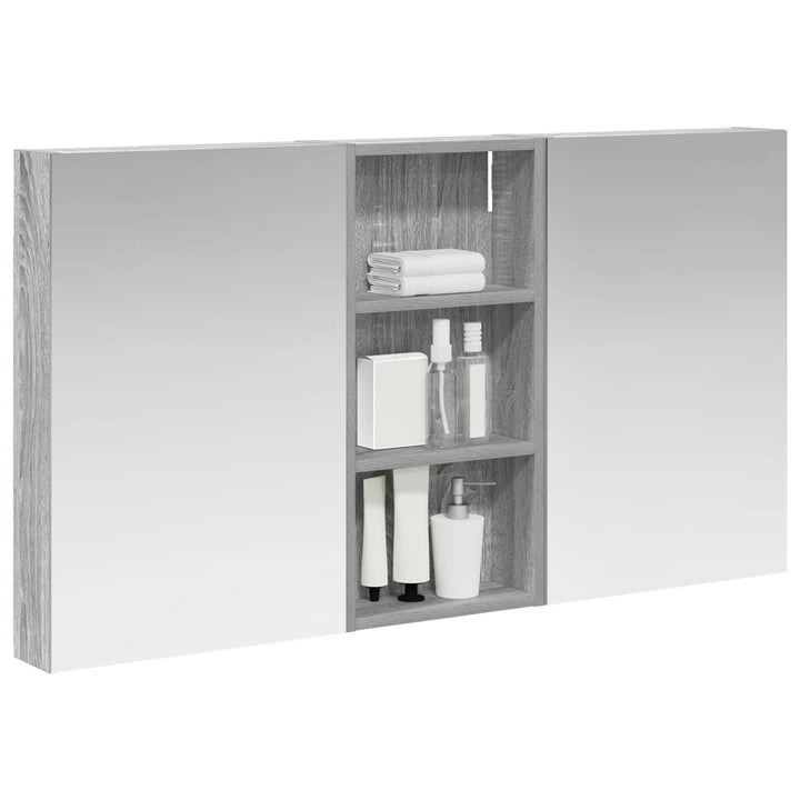 Badeværelsesskabsæt 3 pcs 110 x 10,5 x 60,5 cm Konstrueret træ