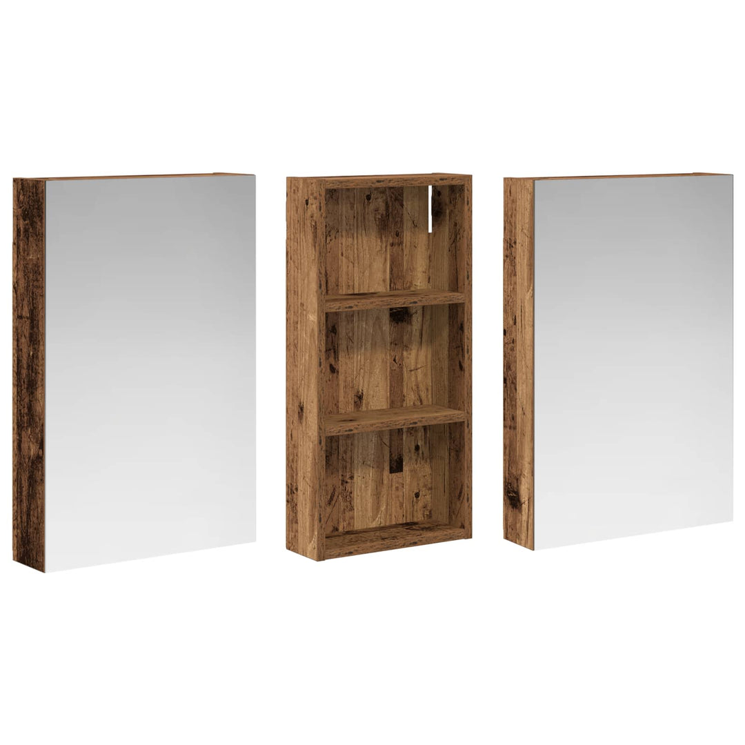 Badeværelsesskabsæt 3 pcs 110 x 10,5 x 60,5 cm Konstrueret træ