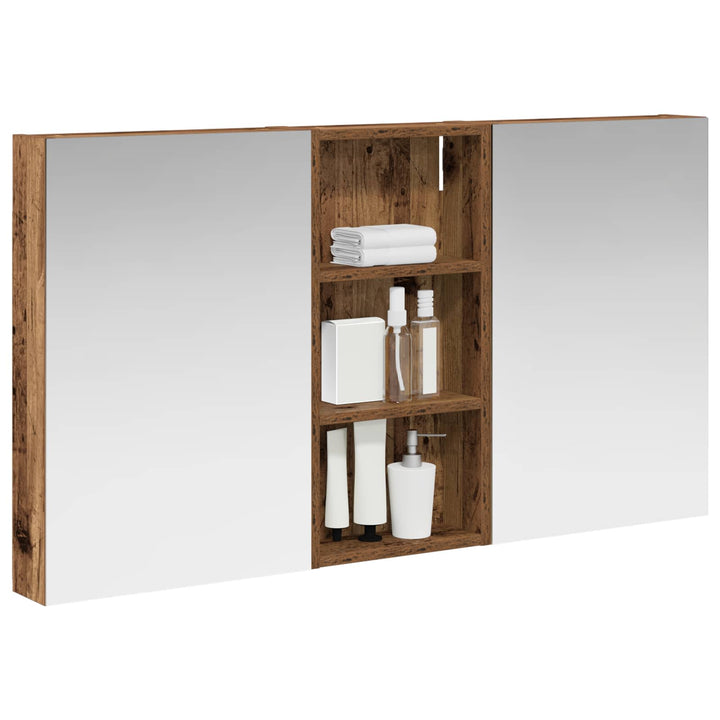 Badeværelsesskabsæt 3 pcs 110 x 10,5 x 60,5 cm Konstrueret træ
