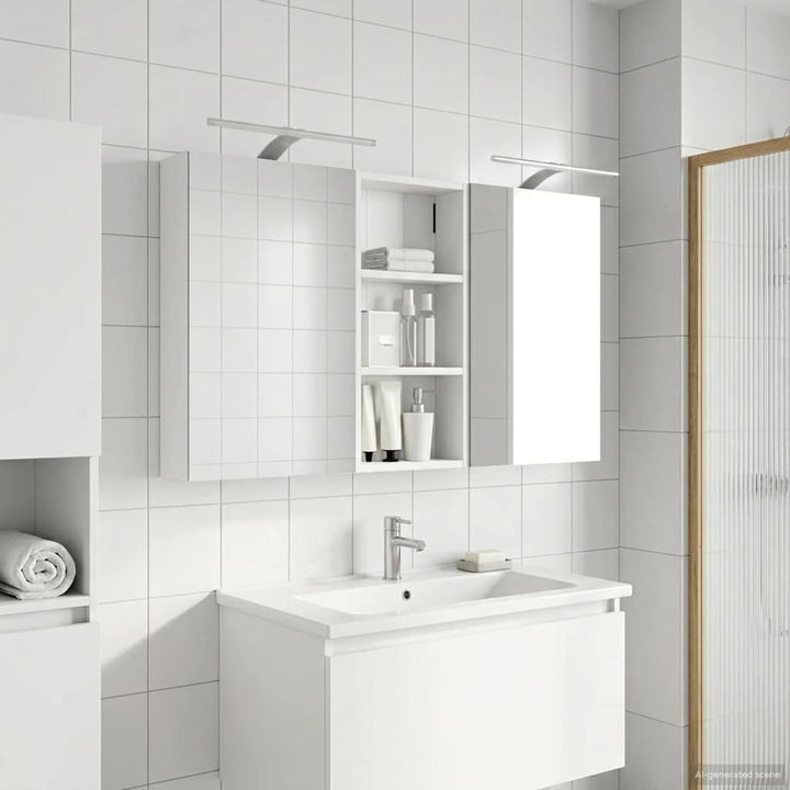 Badeværelsesskabsæt 3 pcs 110 x 10,5 x 60,5 cm Konstrueret træ