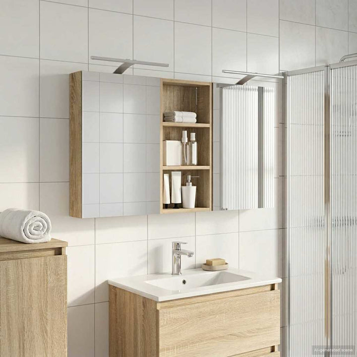 Badeværelsesskabsæt 3 pcs 110 x 10,5 x 60,5 cm Konstrueret træ