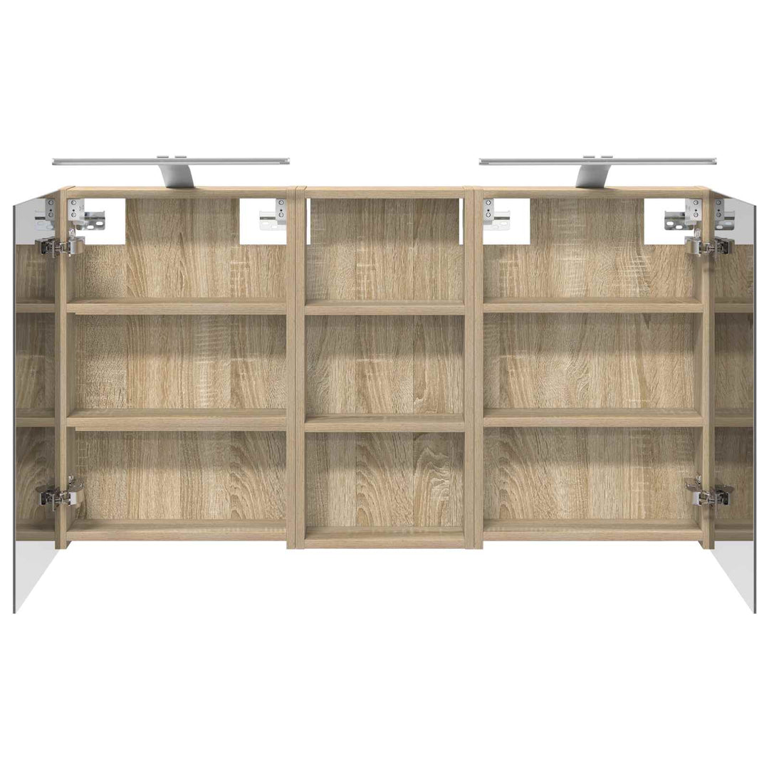 Badeværelsesskabsæt 3 pcs 110 x 10,5 x 60,5 cm Konstrueret træ