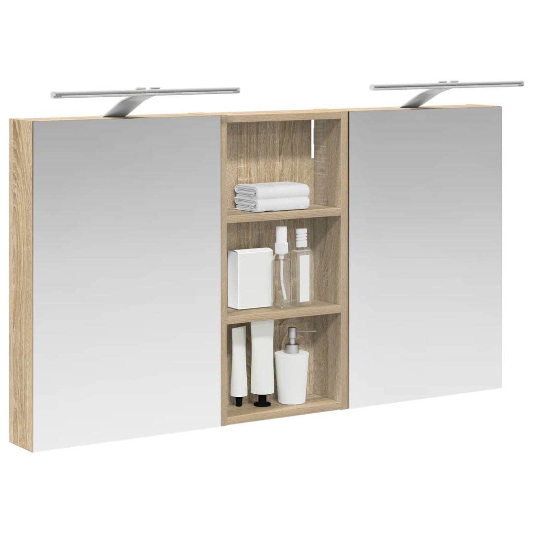 Badeværelsesskabsæt 3 pcs 110 x 10,5 x 60,5 cm Konstrueret træ