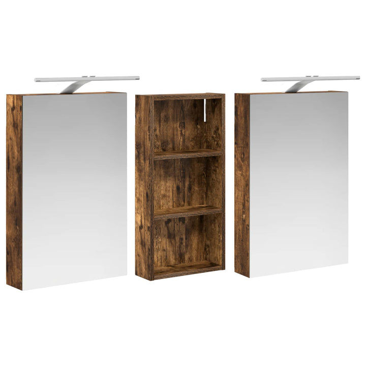 Badeværelsesskabsæt 3 pcs 110 x 10,5 x 60,5 cm Konstrueret træ