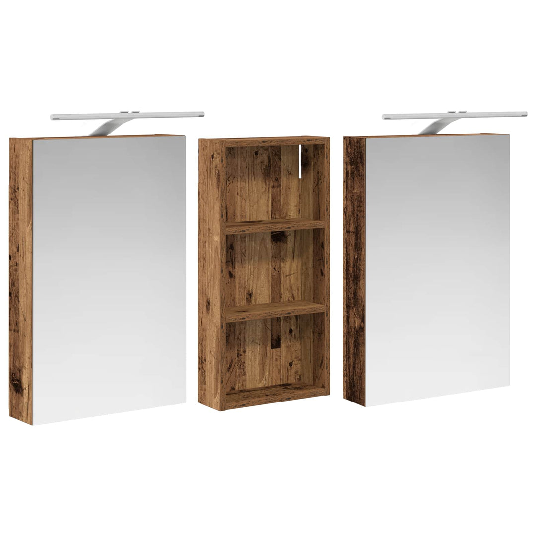 Badeværelsesskabsæt 3 pcs 110 x 10,5 x 60,5 cm Konstrueret træ