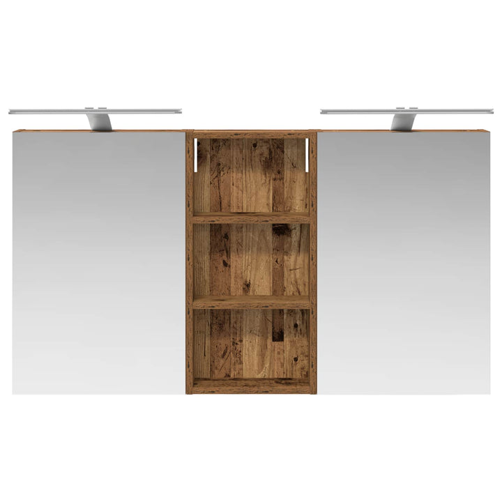 Badeværelsesskabsæt 3 pcs 110 x 10,5 x 60,5 cm Konstrueret træ