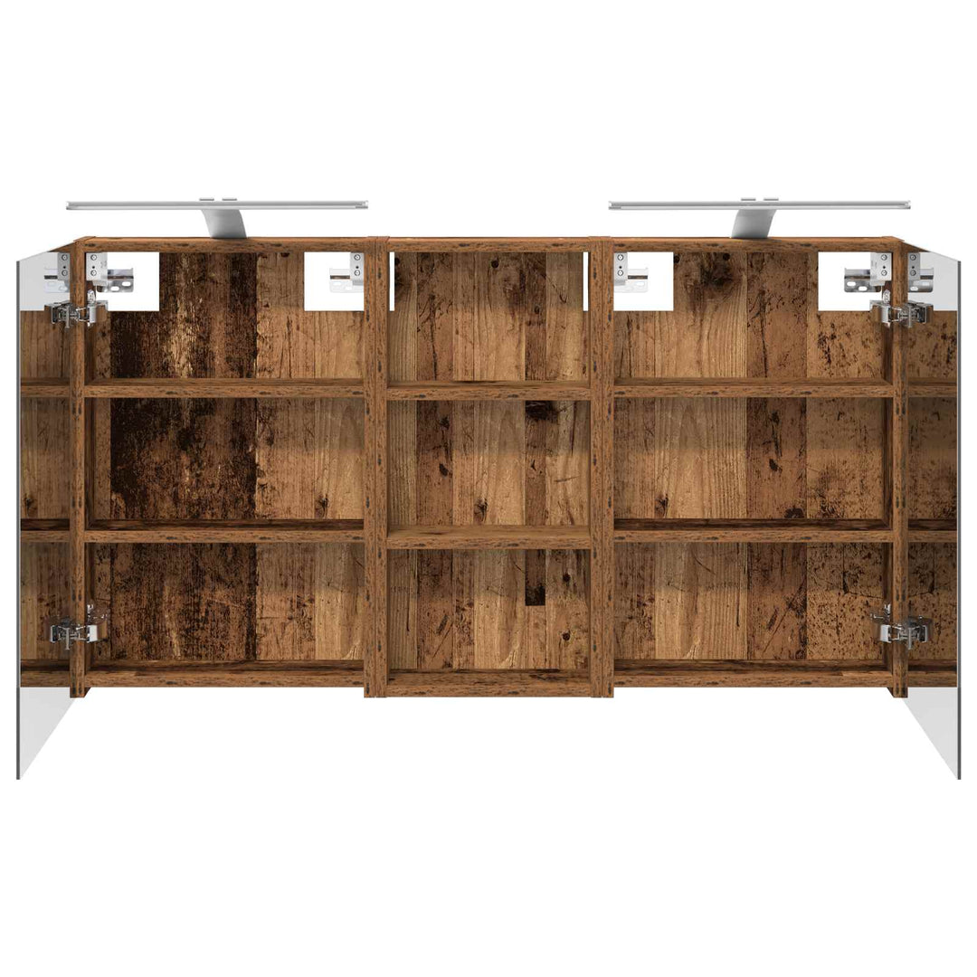 Badeværelsesskabsæt 3 pcs 110 x 10,5 x 60,5 cm Konstrueret træ