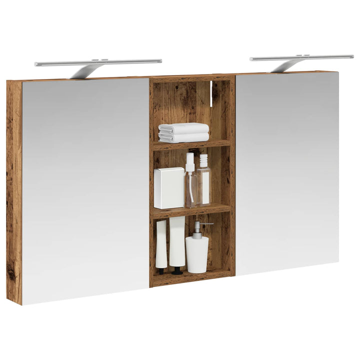 Badeværelsesskabsæt 3 pcs 110 x 10,5 x 60,5 cm Konstrueret træ