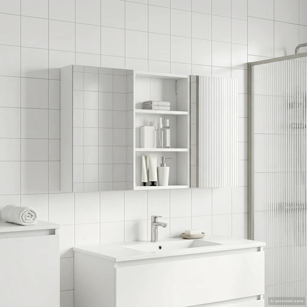 Badeværelsesskabsæt 3 pcs 120 x 10,5 x 60,5 cm Konstrueret træ