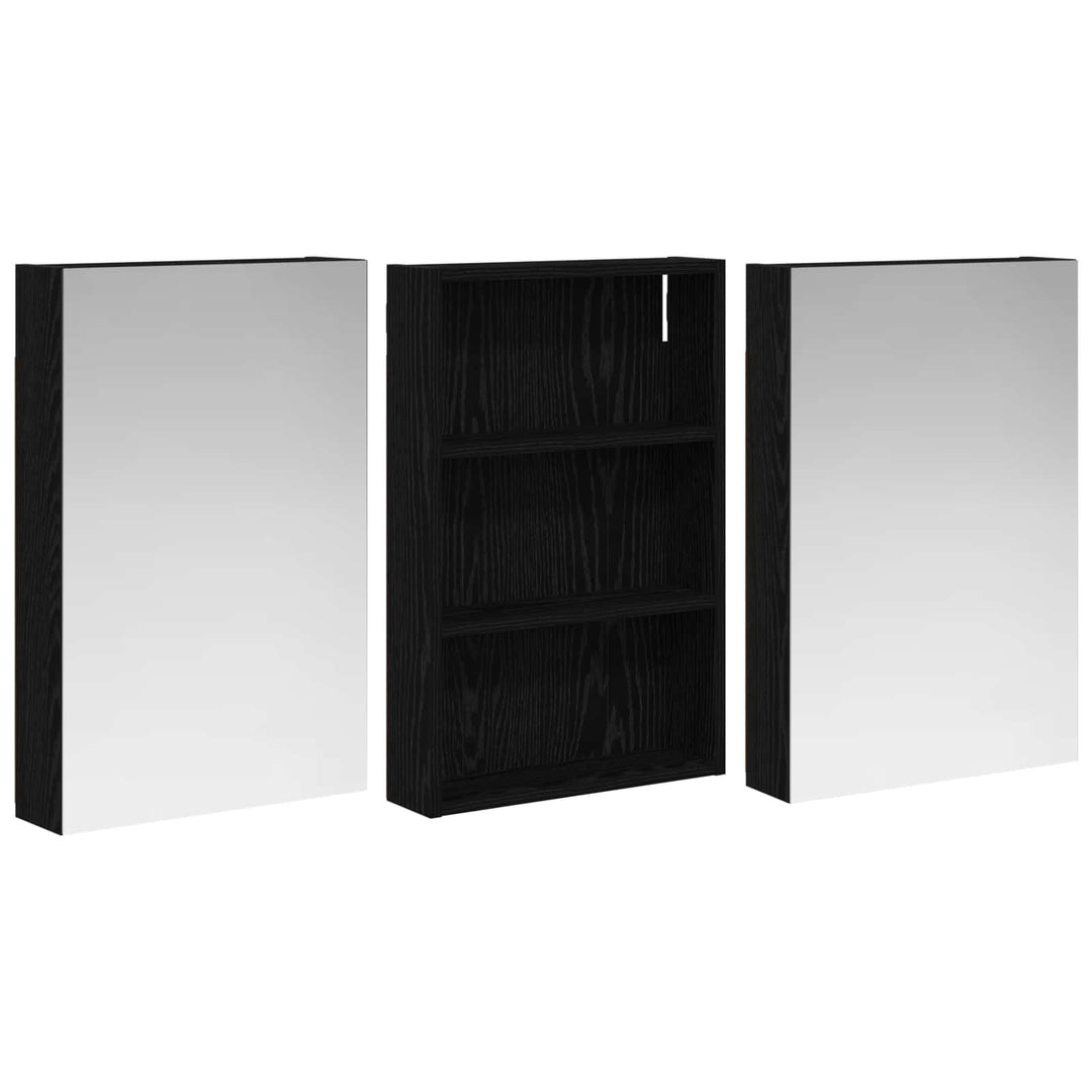 Badeværelsesskabsæt 3 stk. 120 x 10,5 x 60,5 cm Konstrueret træ