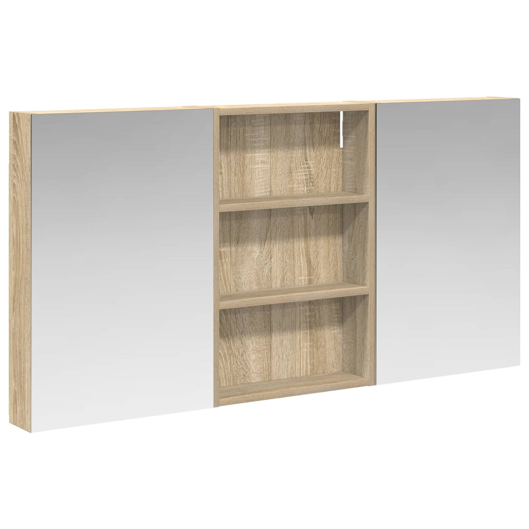 Badeværelsesskabsæt 3 pcs 120 x 10,5 x 60,5 cm Konstrueret træ