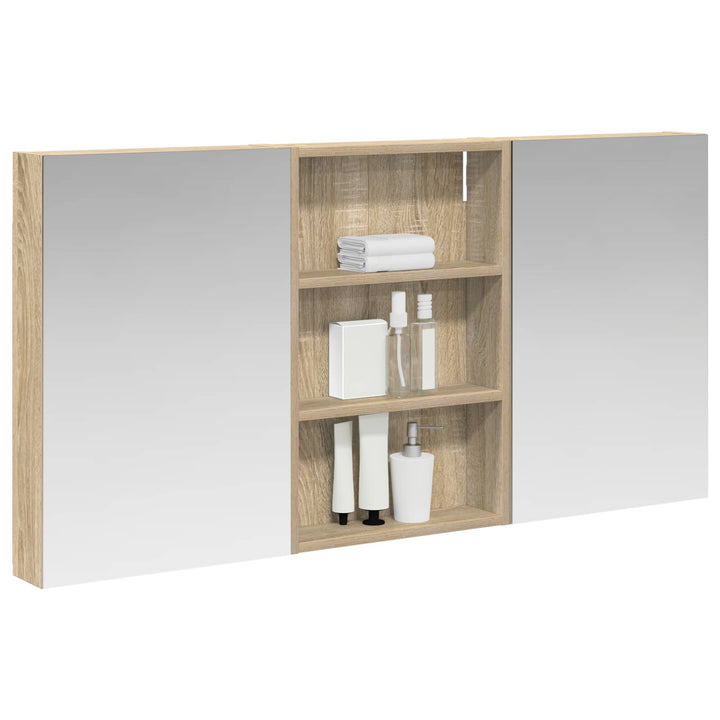 Badeværelsesskabsæt 3 pcs 120 x 10,5 x 60,5 cm Konstrueret træ