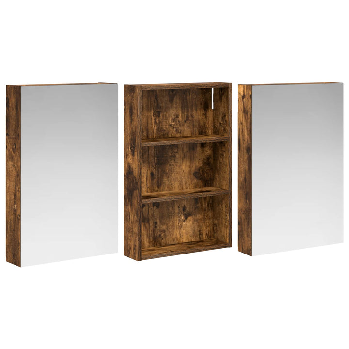Badeværelsesskabsæt 3 stk. 120 x 10,5 x 60,5 cm Konstrueret træ