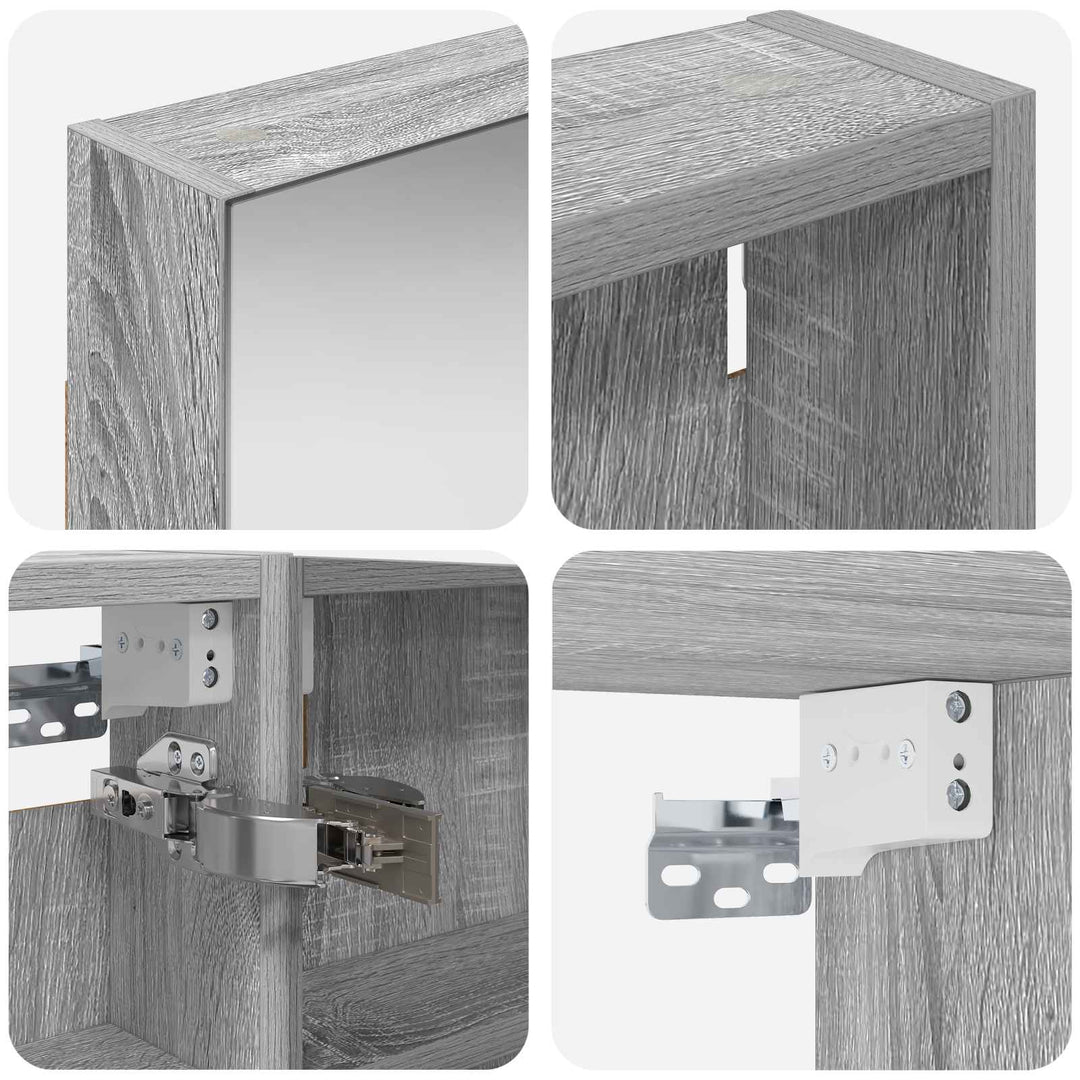 Badeværelsesskabsæt 3 stk. 120 x 10,5 x 60,5 cm Konstrueret træ