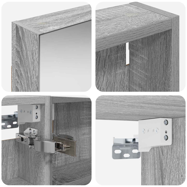 Badeværelsesskabsæt 3 stk. 120 x 10,5 x 60,5 cm Konstrueret træ