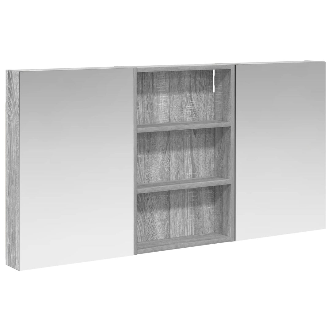 Badeværelsesskabsæt 3 stk. 120 x 10,5 x 60,5 cm Konstrueret træ
