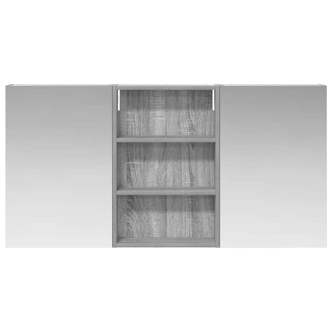 Badeværelsesskabsæt 3 stk. 120 x 10,5 x 60,5 cm Konstrueret træ