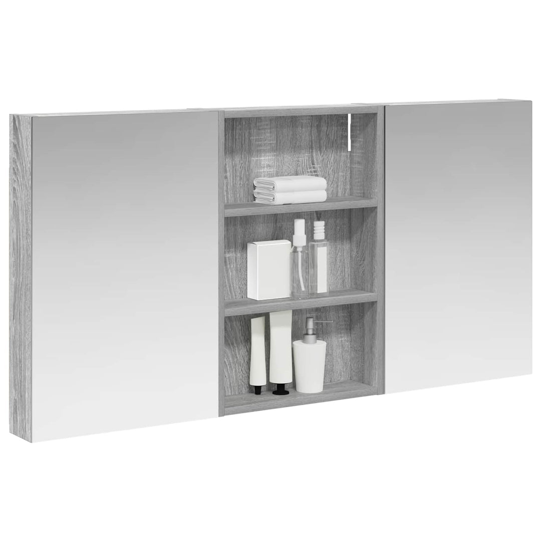 Badeværelsesskabsæt 3 stk. 120 x 10,5 x 60,5 cm Konstrueret træ