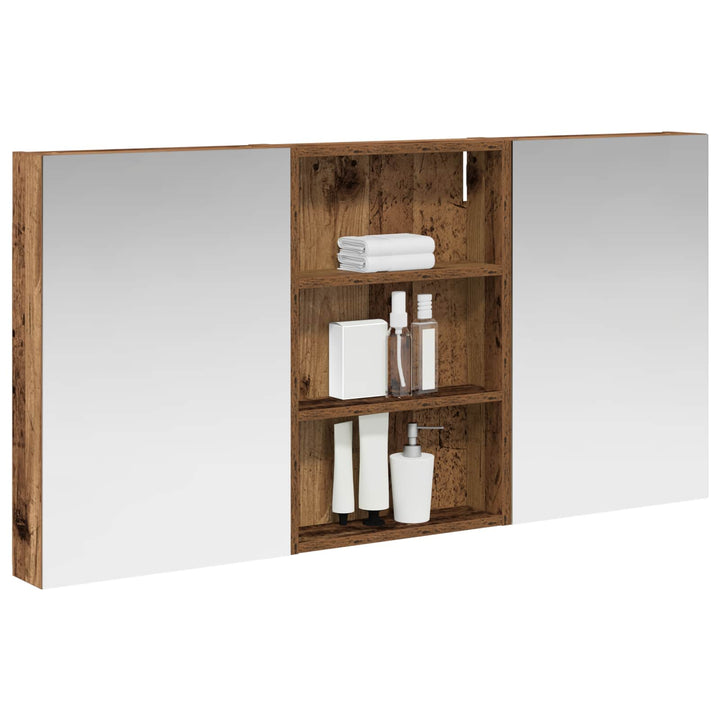 Badeværelsesskabsæt 3 pcs 120 x 10,5 x 60,5 cm Konstrueret træ