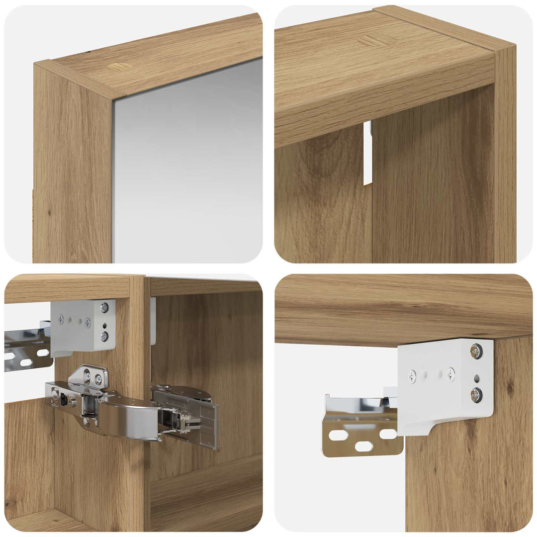 Badeværelsesskabsæt 3 pcs 120 x 10,5 x 60,5 cm Konstrueret træ