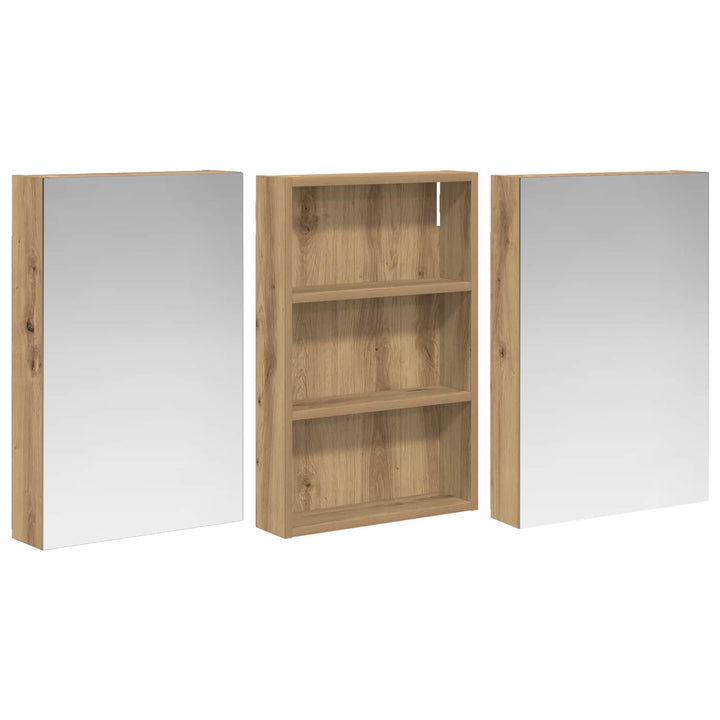 Badeværelsesskabsæt 3 pcs 120 x 10,5 x 60,5 cm Konstrueret træ