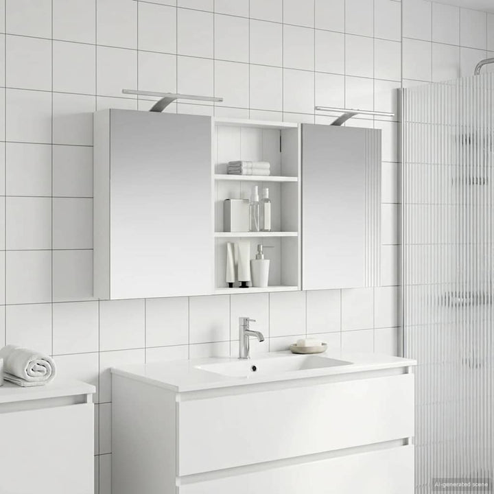 Badeværelsesskabsæt 3 stk. 120 x 10,5 x 60,5 cm Konstrueret træ