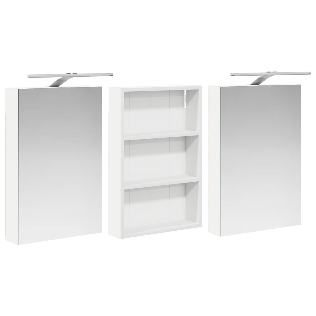 Badeværelsesskabsæt 3 stk. 120 x 10,5 x 60,5 cm Konstrueret træ