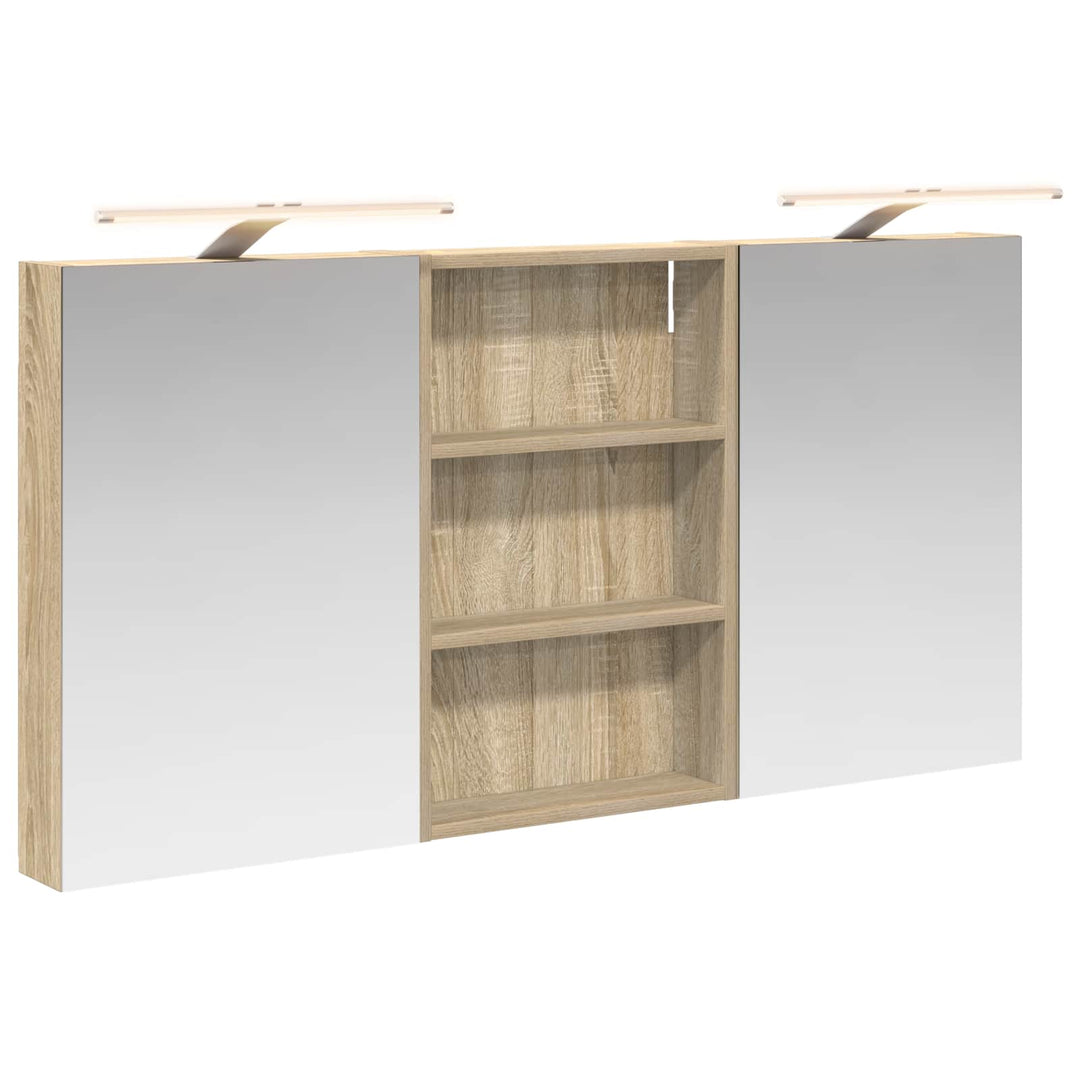 Badeværelsesskabsæt 3 pcs 120 x 10,5 x 60,5 cm Konstrueret træ