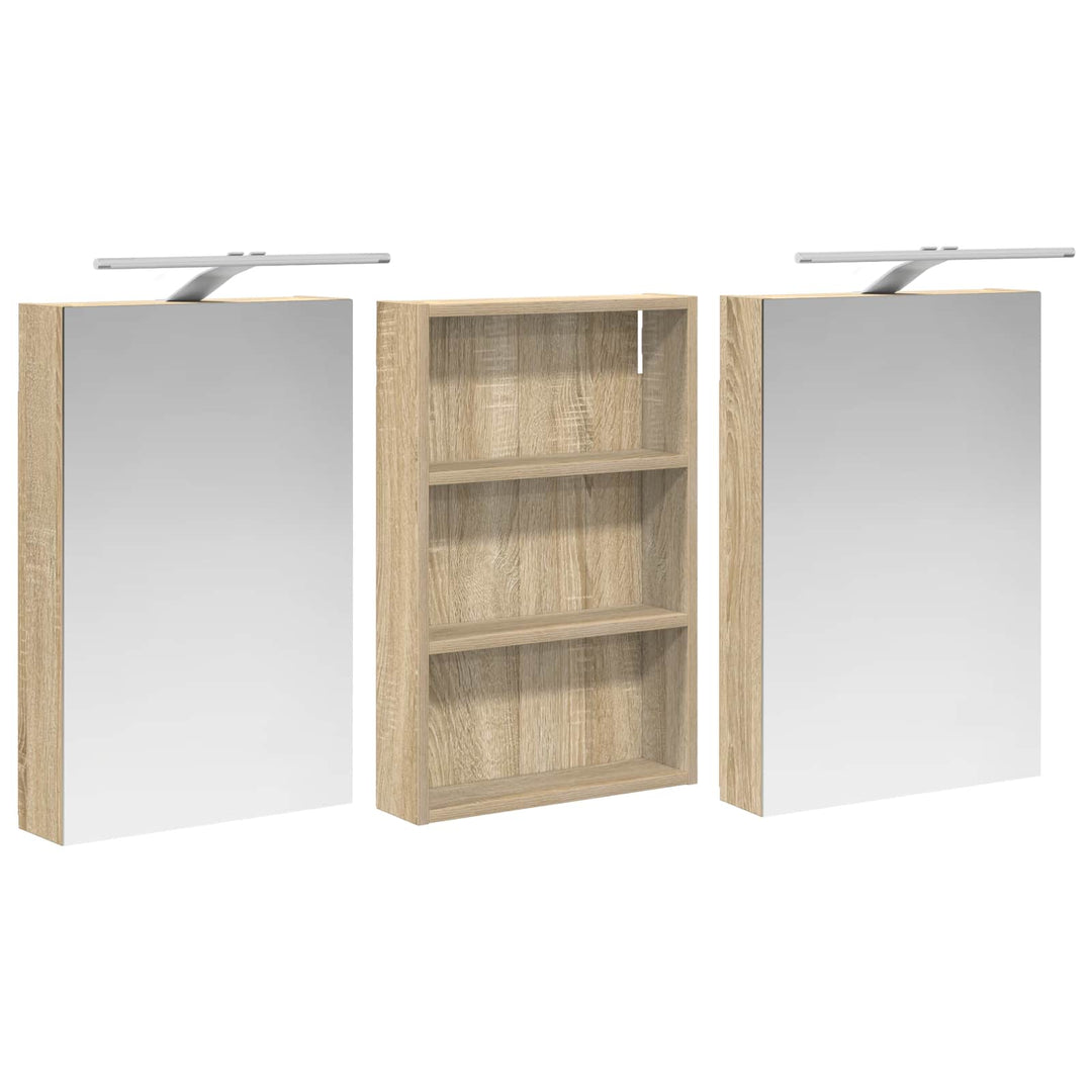 Badeværelsesskabsæt 3 pcs 120 x 10,5 x 60,5 cm Konstrueret træ