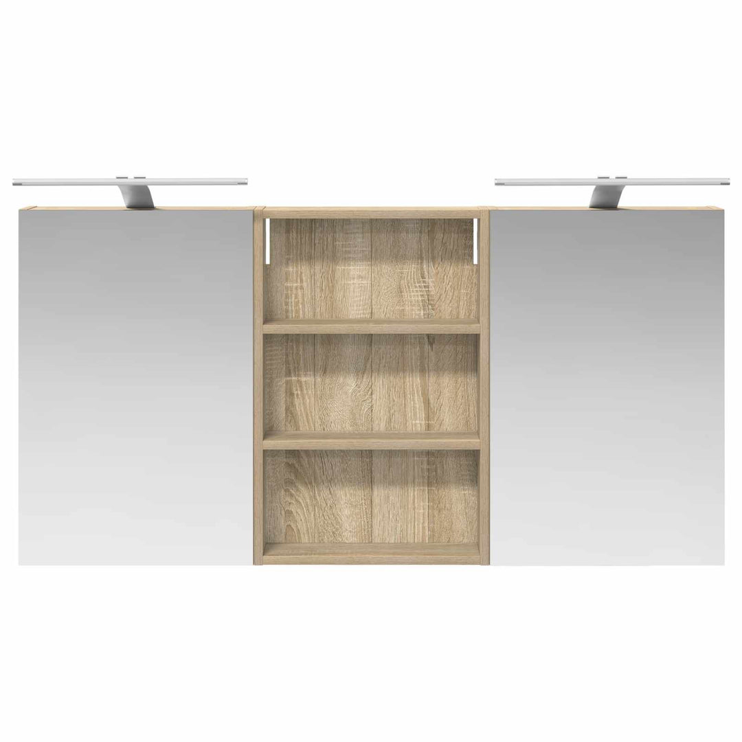 Badeværelsesskabsæt 3 pcs 120 x 10,5 x 60,5 cm Konstrueret træ