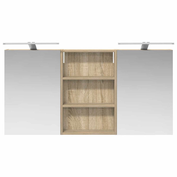 Badeværelsesskabsæt 3 pcs 120 x 10,5 x 60,5 cm Konstrueret træ