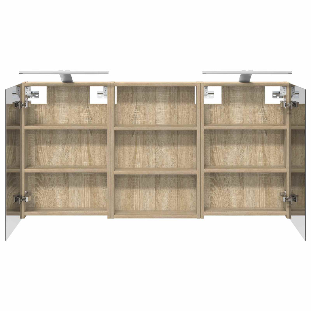 Badeværelsesskabsæt 3 pcs 120 x 10,5 x 60,5 cm Konstrueret træ