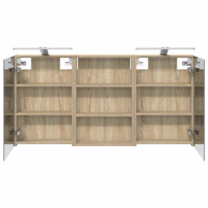 Badeværelsesskabsæt 3 pcs 120 x 10,5 x 60,5 cm Konstrueret træ