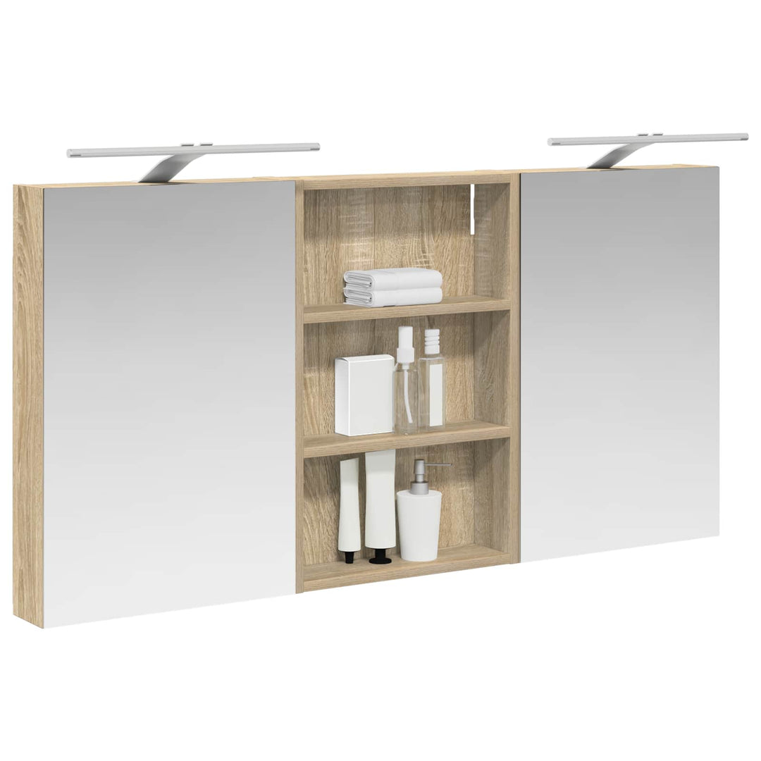 Badeværelsesskabsæt 3 pcs 120 x 10,5 x 60,5 cm Konstrueret træ