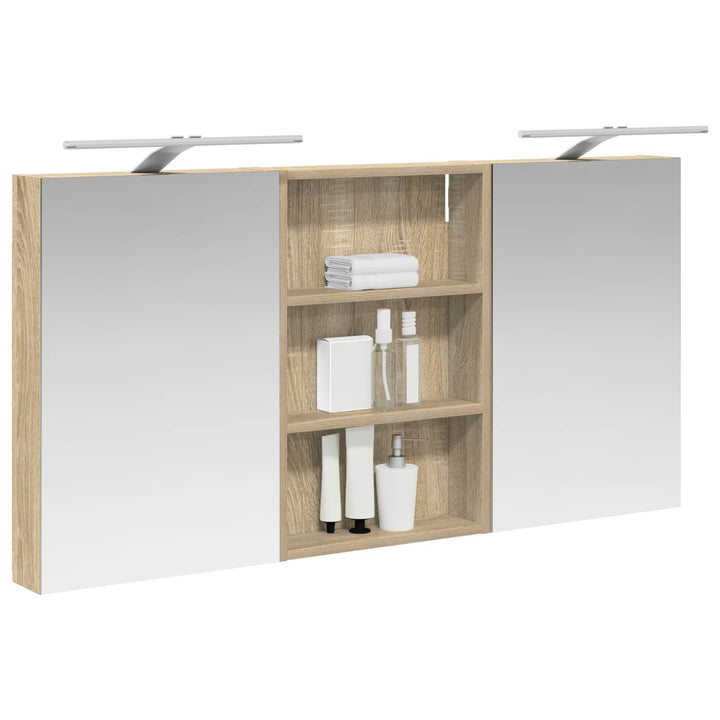 Badeværelsesskabsæt 3 pcs 120 x 10,5 x 60,5 cm Konstrueret træ