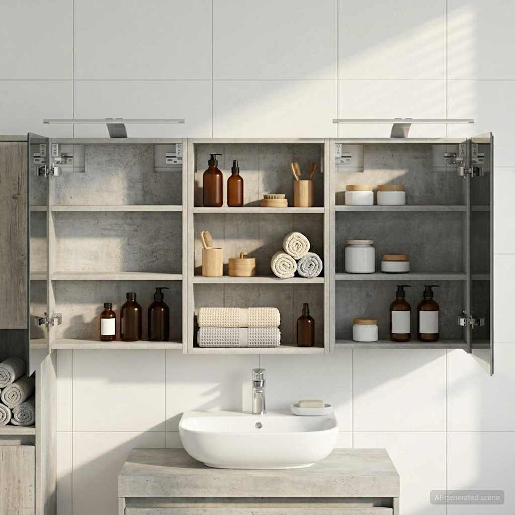 Badeværelsesskabsæt 3 pcs 120 x 10,5 x 60,5 cm Konstrueret træ